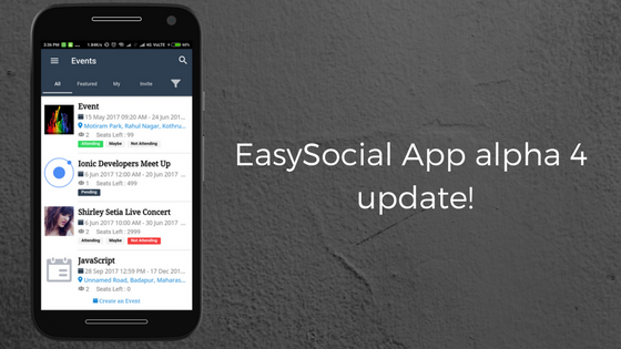EasySocial App alpha 4 is here!