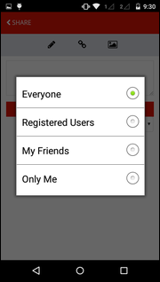 Privacy Sharing Options